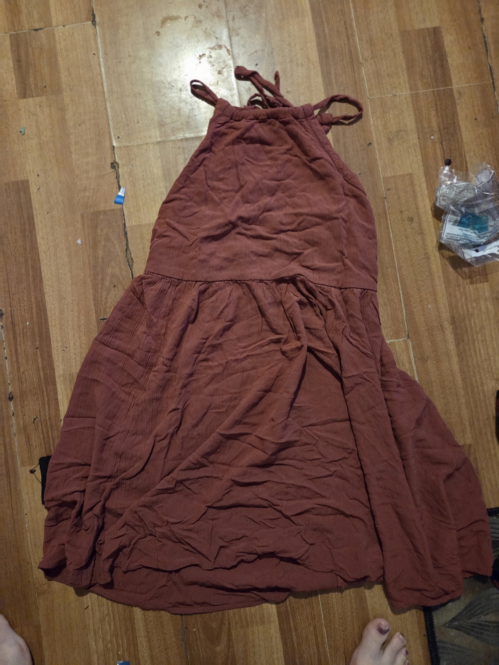 Rust Red Halter Maxi Dress